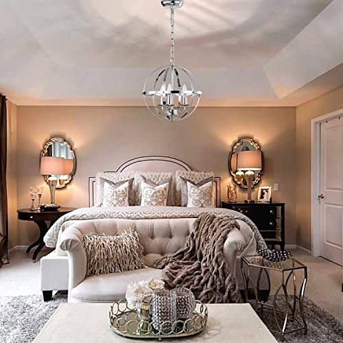 Lalula Chandelier Modern Chandelier Orb Chandelier Lighting Small Globe Chandeliers For Foyer Lighting Sphere Pendant Light Fixtures Chrome Chandelier 3 Light Hanging Light Fixtures For Kitchen #TOP4