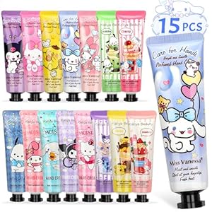 Reinbow 15 Pack Cute Anime Hand Cream for Dry Hands – Kawaii Mini Hand Lotion Moisturizing Hand Care Cream for Girls Women Travel Size, Nurses Week Gifts,Mothers Day Gifts, Teacher Appreciation Gifts