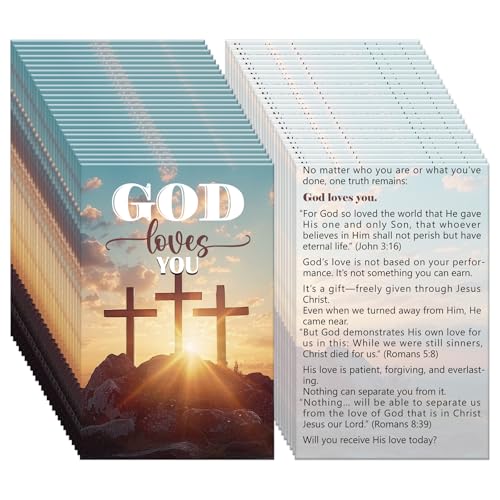 cosmisun Gospel Tract Card Bulk 240 Pcs God Love You