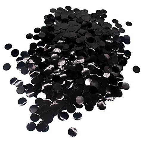 Black Confetti 50g, 1,5cm Round Foil Confetti for Weding, Party and Table Decoration Cover