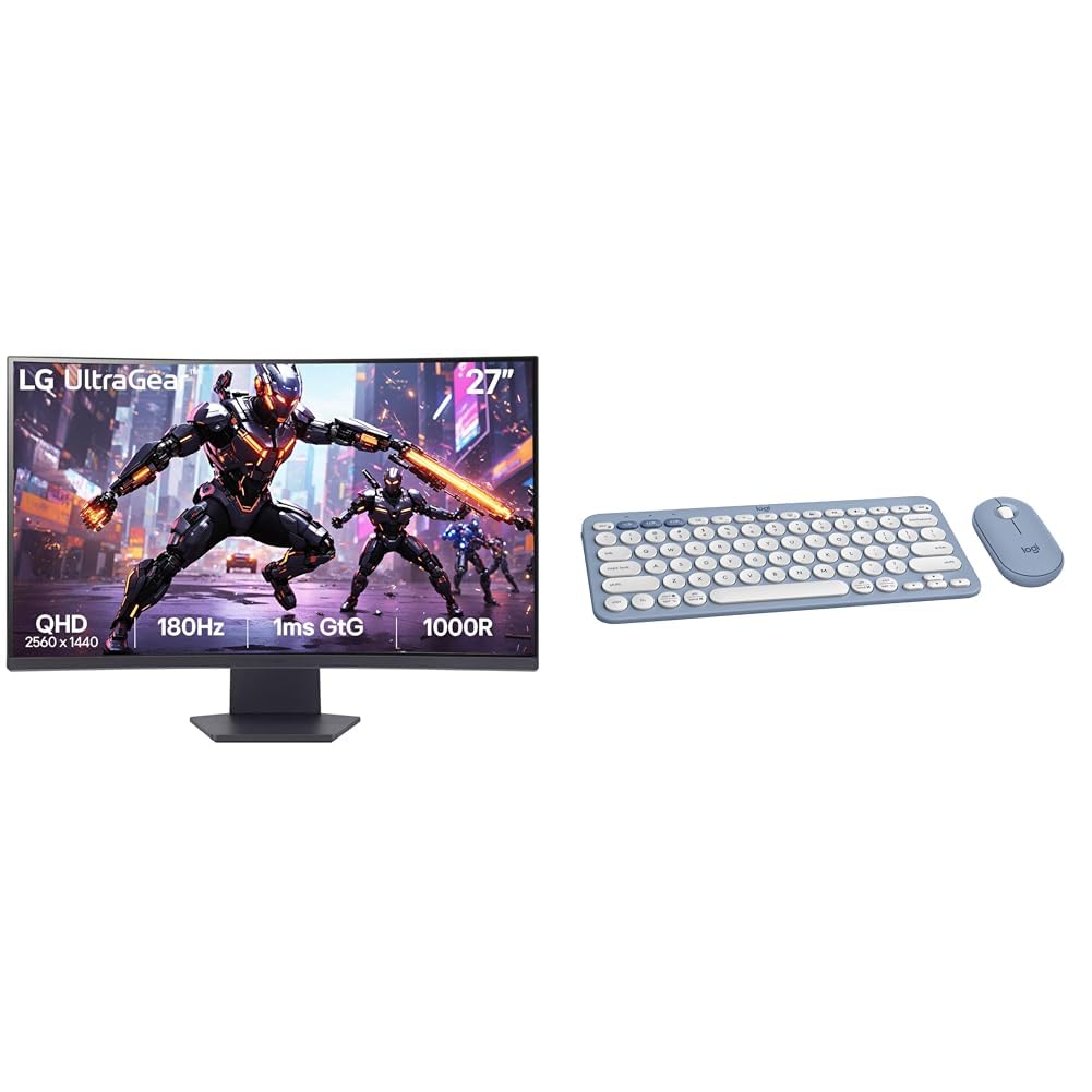 LG 27GS60QC-B Ultragear Curved Gaming Monitor, 27-Inch QHD