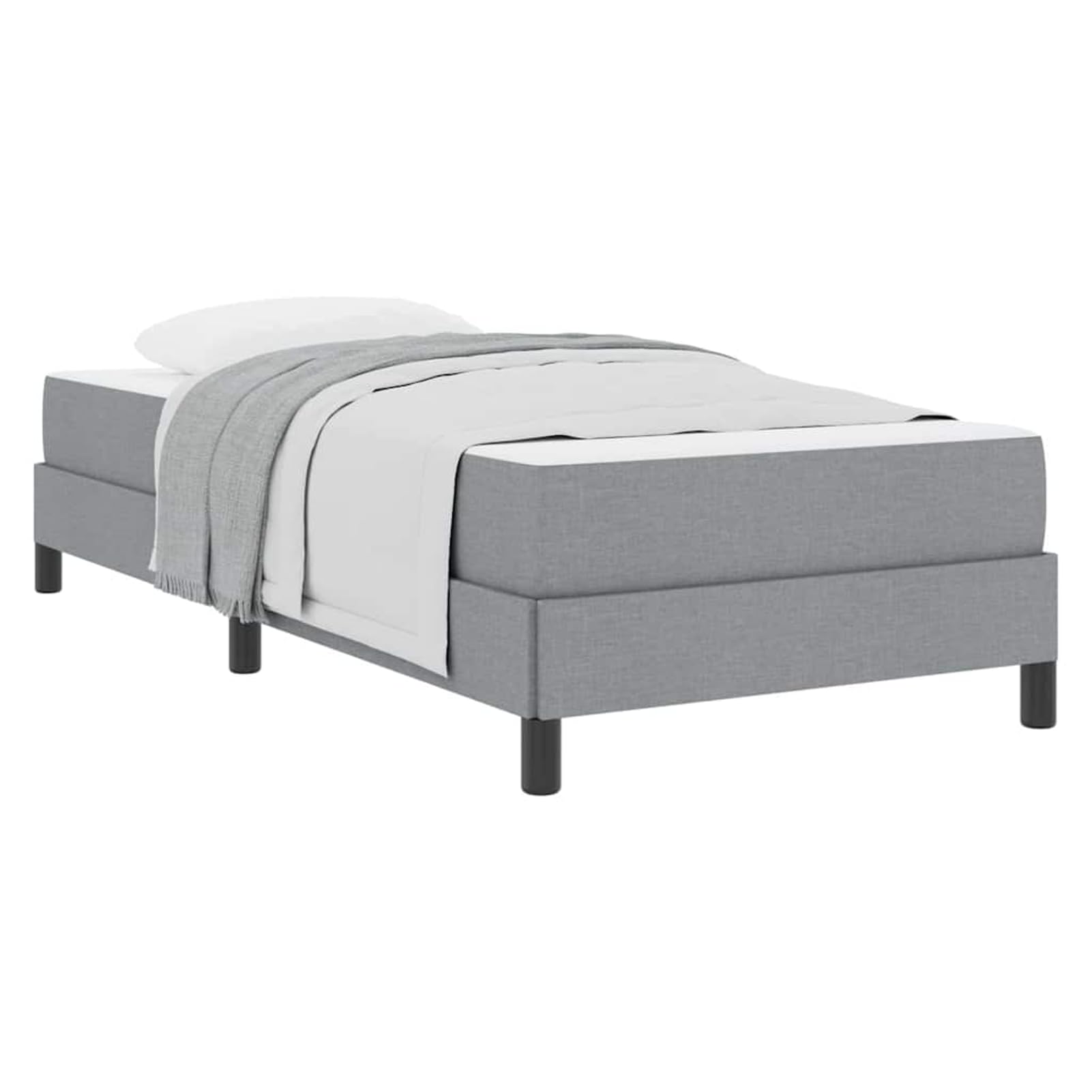Cama con somier de diseño minimalista para dormitorios modernos - Estructura de madera y tela transpirable - 193 x 90 x 45 cm - Para descanso individual y de pareja