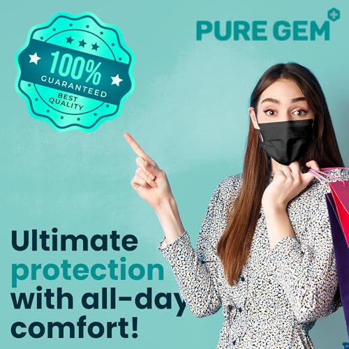 [Pack Of 150] Black Disposable Face Mask, 3-Ply Adult Masks, Facial Cover with Elastic Earloops For Home, Office, School, and Outdoors - Thumbnail 6