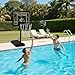 Clupways Pool Basketball Hoop Poolside Height Adjustable Portable Basketball Hoop for Pool with Shatterproof Backboard and Weather-Resistant Steel Screws/Brackets, Includes Ball and Air Pump