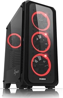 Zalman Z7 NEO ATX Mid-Tower Gaming PC Case, Tempered Glass Side Panel, 4X Pre-Installed 120mm RGB LED Ring Fans, High-End PC Cabinet