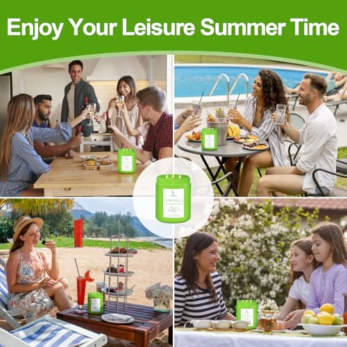 Image of Citronella Large Scented Candle Outdoor Indoor, 3-Wick 22oz Long Lasting Scented Candle, Natural Soy Wax Aromatherapy Candle for Backyard Patio Garden Camping