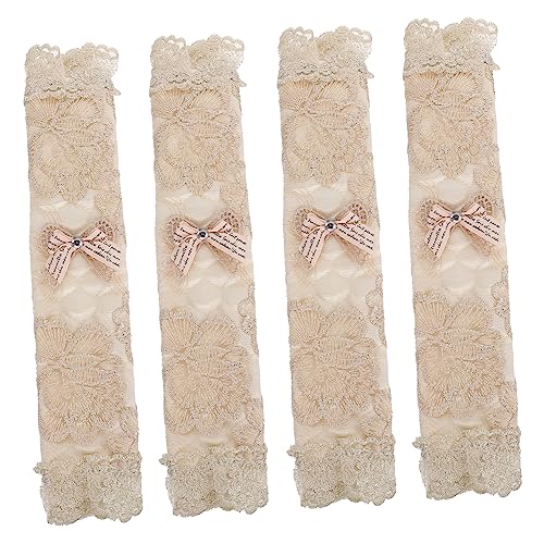 OSALADI 4 Piezas guantes para nevera enigmath impermeables Cubremanijas de electrodomésticos protector de mango de cocina cubierta de la puerta del microondas tela Beige