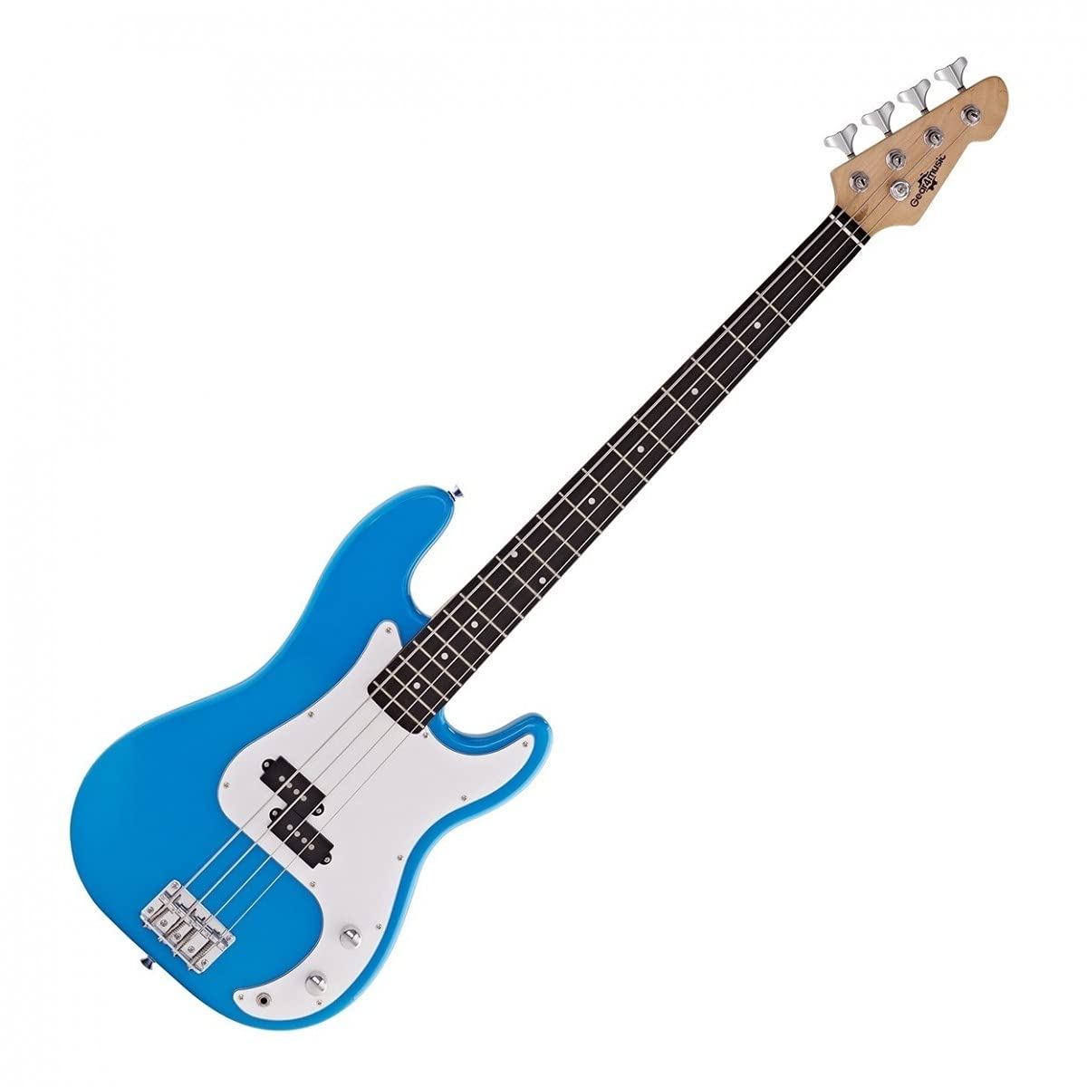 Guitare basse LA by Gear4music Bleu avec ampli 15W housse et Cable