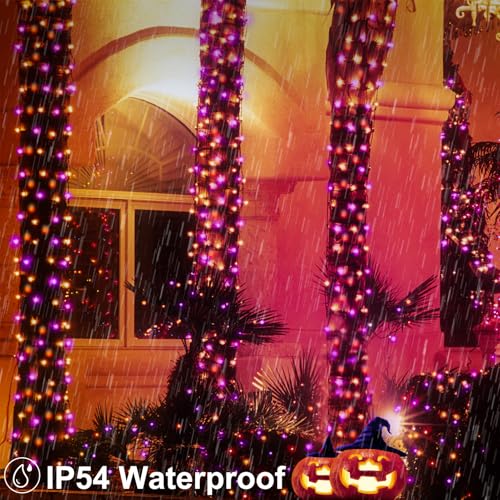 Image of 2 Pack Battery Halloween String Lights Total 20Ft 400 LED Cluster Lights