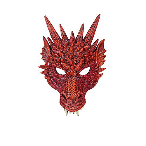 BaronHong Halloween Mardi Gras Costume Cosplay Demon Dragon Wings for Adult(Mask-red M)