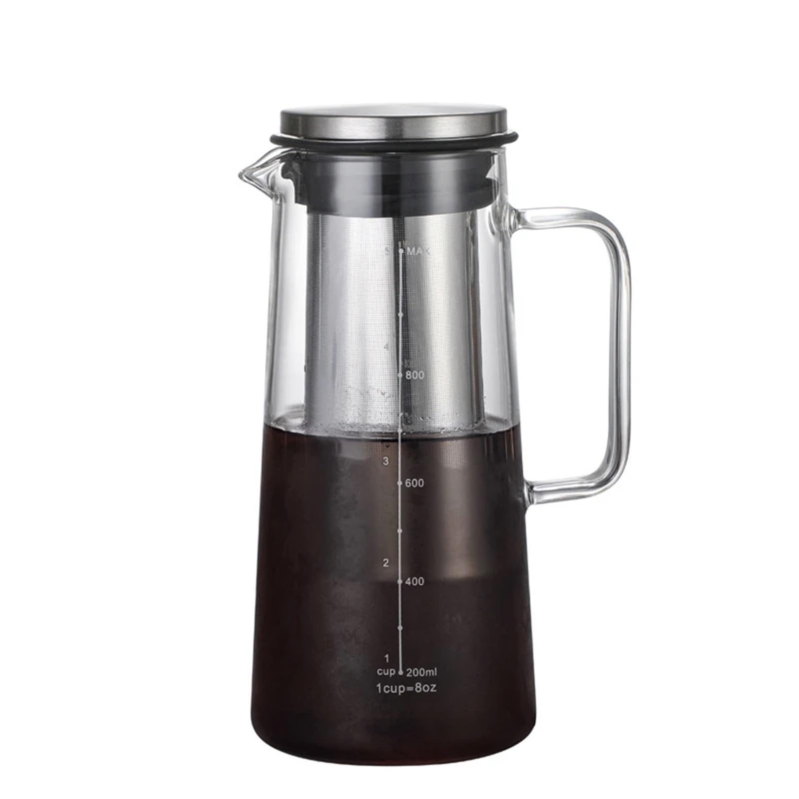 Cold Brew Kaffeekanne Cold Brew Coffee Maker Eiskaffeemaschine 1,4 Liter Eisteemaschine Cold Brew Maker Teekanne Kaffeezubehör Eisteekanne für kaltgebrühten Kaffee(1000ML)