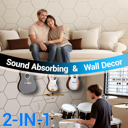 Image of Acoustic Panels, Magrowill 12-Pack Soundproof Wall Panels 14 X 12 X 0.4 Inches, Sound Absorbing Panels with Full Self-Adhesive, Interior Wall Decor Felt Tiles Board