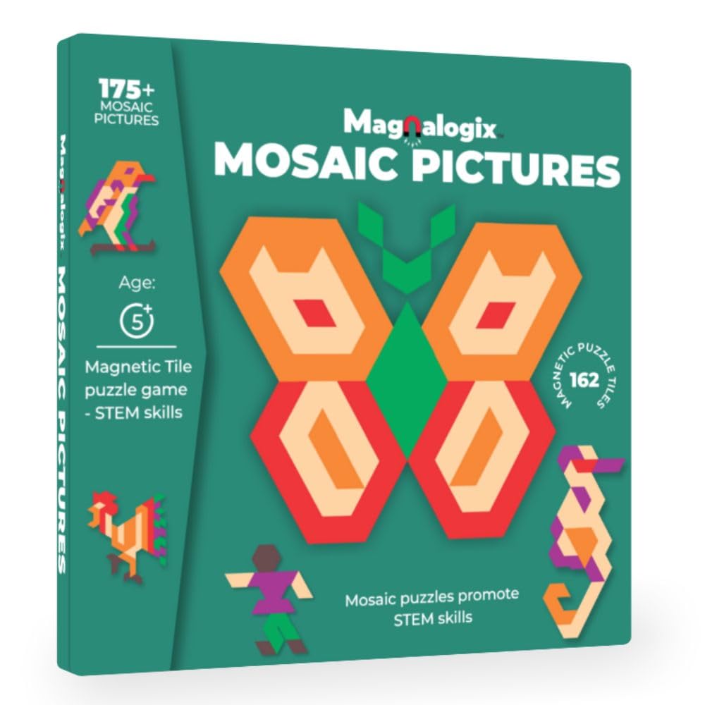 PELIKAS TOYZ Magnetic Tile Puzzle for Kids 5 to 7 Year Old| Learning and Educational Toys Games | Magnalogix Mosaic Pictures (B0D54DHLPX) Amazon Price History, Amazon Price Tracker