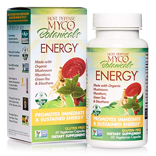 Host Defense, MycoBotanicals Energy, Promotes Immediate and Sustained Energy, Daily Mushrooms and Herb Supplement with Reishi and Cordyceps, Vegan, Organic