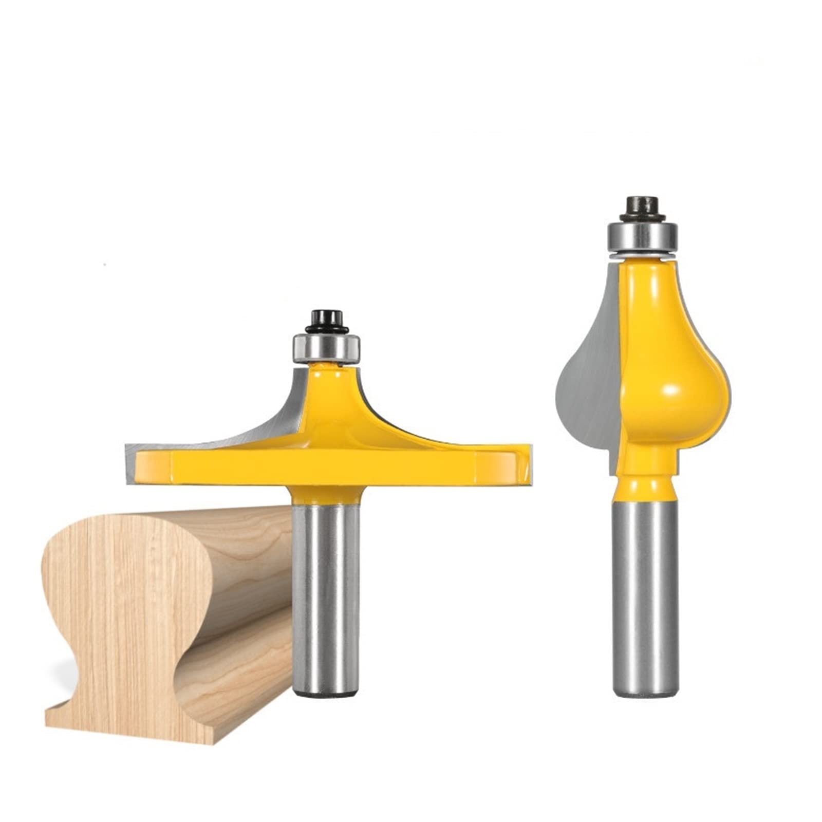KEEBI 2-teiliges Handlauf-Fräser-Set, 8 mm Hartmetallschneider Holzbearbeitungsfräser (2 Fluten, für CNC- und andere automatische Oberfräsen)