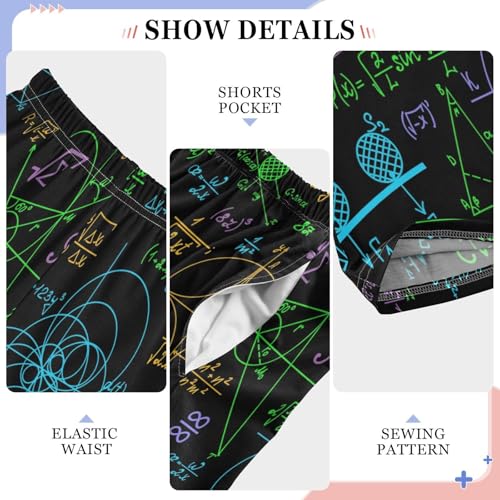 ZZXXB Funny Mathematical Graphics Boys Long Pants Soft Trousers Elastic Waist Kids Lounge Bottoms with Pockets S-XL4