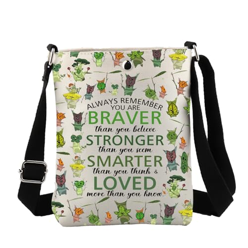 FEELMEM Korok - Bolso cruzado inspirado en los videojuegos You Are Braver and Stronger Than You Think, regalo para jugadores, beige, size FEELMEM Korok - Bolso cruzado inspirado en los videojuegos You Are Braver and Stronger Than You Think, regalo para jugadores, beige, size