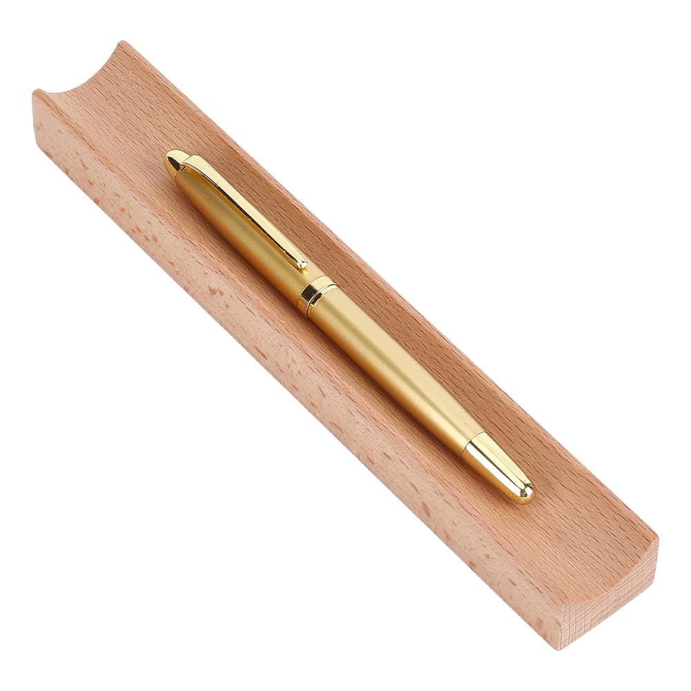 FINGERINSPIRE 200x30.5x20mm Beech Pen Holder Single Pen Tray Organizer Natural Wood Desk Organizer Premium, Solid Wood, BurlyWood, Rectangular Design for Office Desk and Home Study