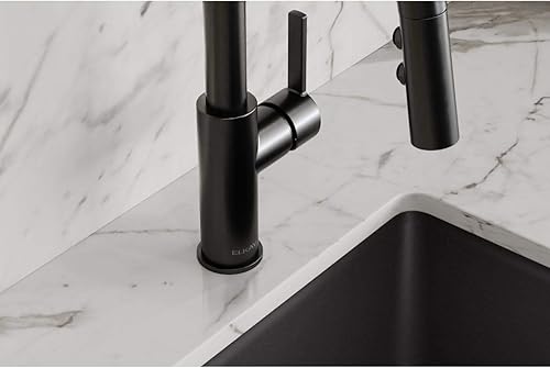 Miniatura 9 de Elkay Avado - Grifo de barra de un solo orificio con pulverizador desplegable y mango de palanca, acero inoxidable negro