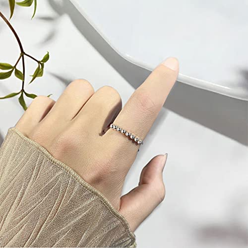 Vito 925 Sterling Silver Fidget Anxiety Ring for Women, Adjustable Open Spinner Ring Stress Relief Ring Stacking Band Anillos Jewelry Gift for Mom Daughter2