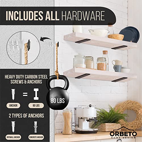 Orbeto Heavy Duty Floating Shelf Bracket (6 Inch-6 Pack) With (1/4"-Thick) Metal Black thumb #7