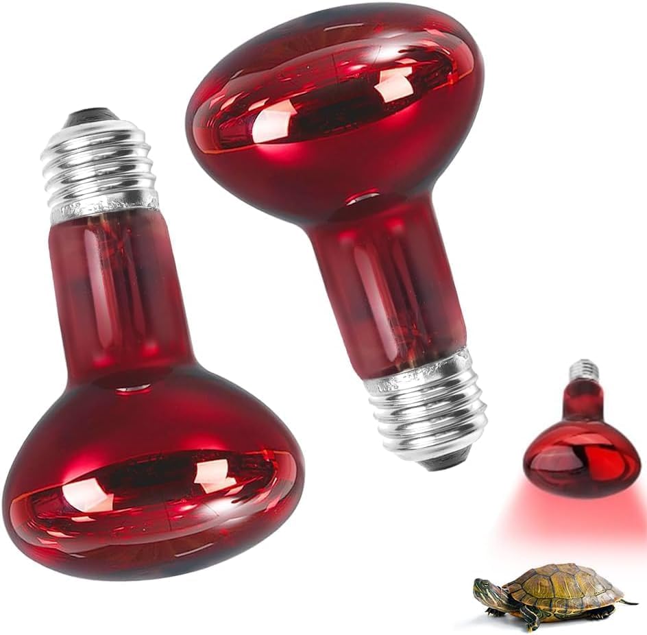 Udbrud 2 Pièces Lampe Chauffante Reptile 100W, Ampoules Chauffantes pour Reptiles Support Lampe Infrarouge Lampe Chauffante E27 pour Reptiles et amphibiens,...