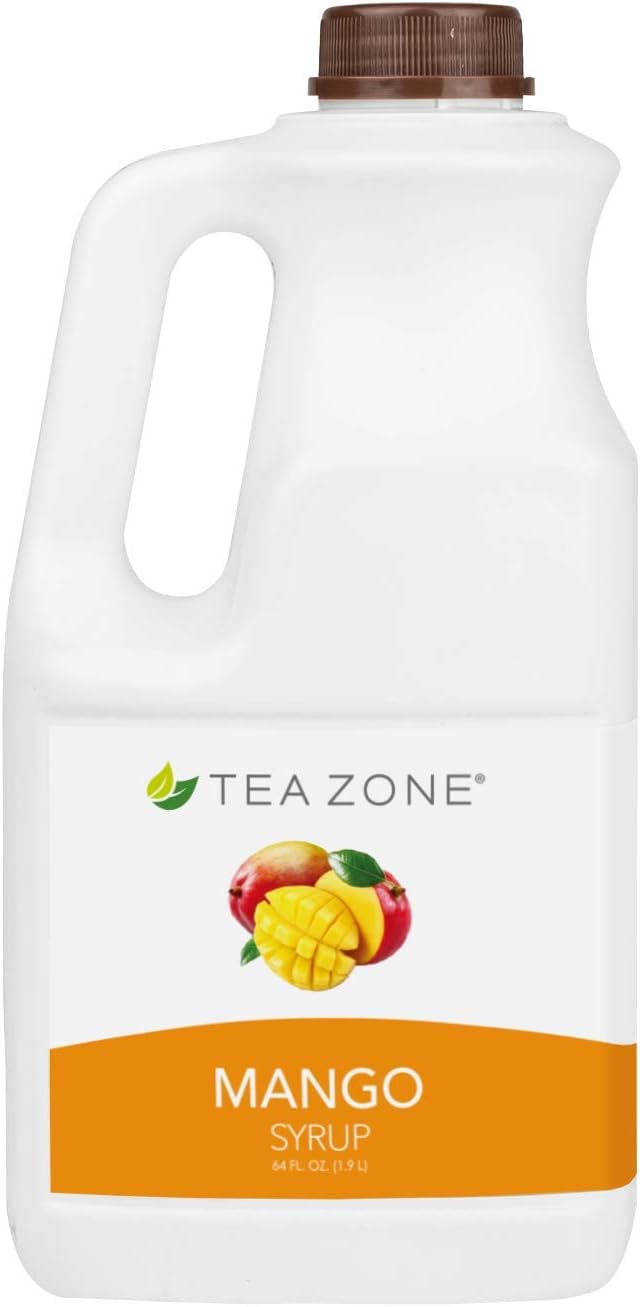 Tea Zone J1045 Mango Syrup (64oz) for Boba tea, beverages, sweets, ice cream, cocktails blending