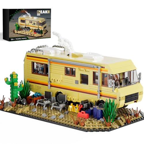 Breaking RV Adventure Ideas Klemmbausteine MOC verbesserte Klassische Szene Kreatives Motorhome Bus Baustein Set für Erwachsene und Fans Kompatibel Mit Lego