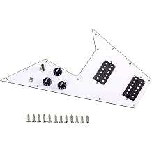 3 Ply White Guitar Loaded Prewired Pickguard for Flying V Guitar Loaded Pickguard