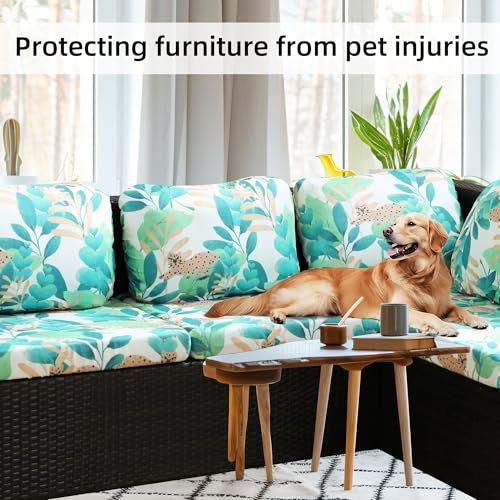 Image of BIETYONE 8Pcs Stretch Patio Cushion Covers,Outdoor Couch Covers Replacement,Outdoor Couch & Sofa Slipcovers,for Patio Furniture Cushion Covers,Washable Reusable urniture Protector(Leopard,8PCS)