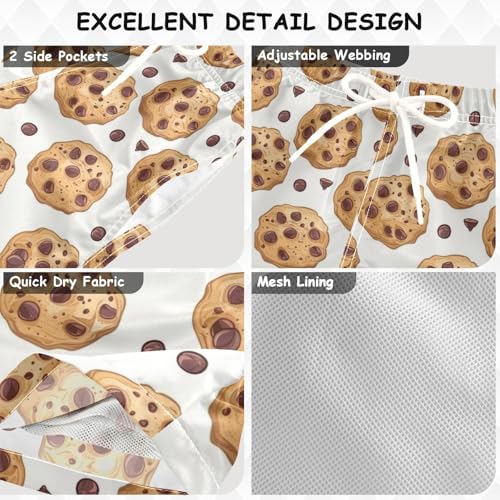 Chocolate Chip Cookies Boys Swim Trunks Boys Beach Board Shorts Quick Dry Bathing Suit3