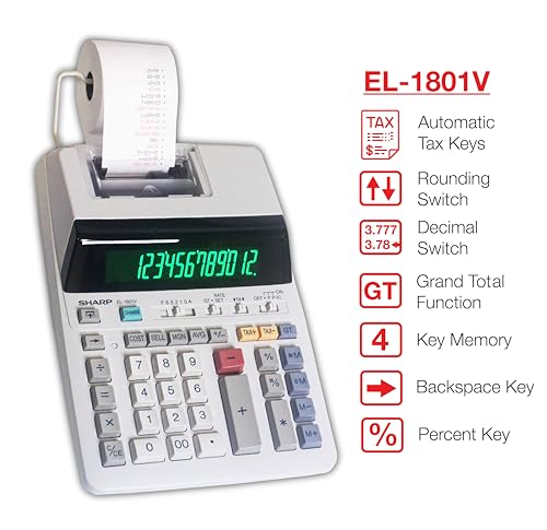Sharp EL-1801V Ink Printing Calculator thumb #4