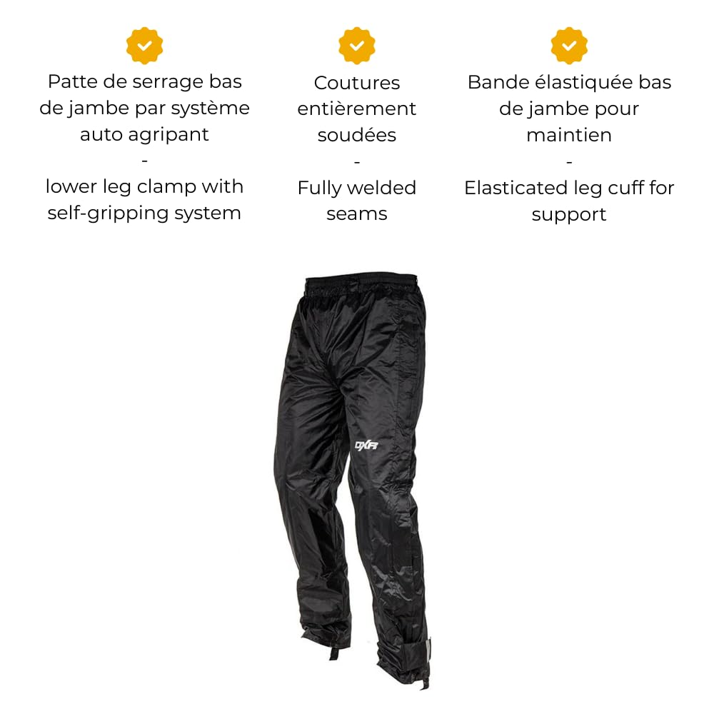 Pantalon de pluie Moto TACTIC Adulte Noir