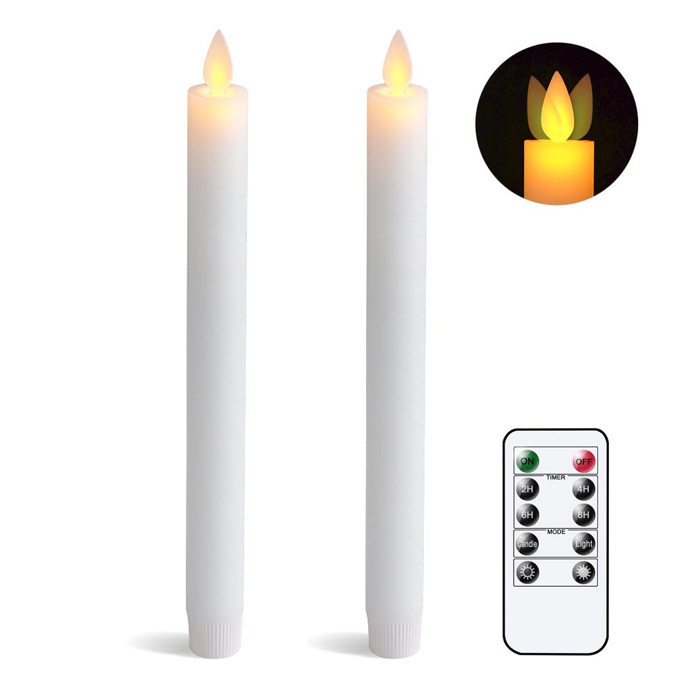 Buy Elcele Flameless Flickering Taper Candles Moving Wick Window