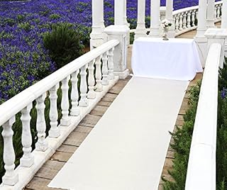 Zdada Ivory Sequin Aisle Runner - 3FTX16FT Ivory Wedding Sparkly Carpet Aisle Runner for Wedding Party Church Outdoor Beach Decorations