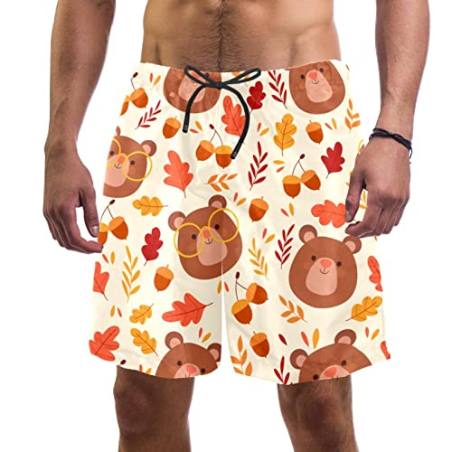 Short de bain homme anti-irritation séchage rapide motif ours