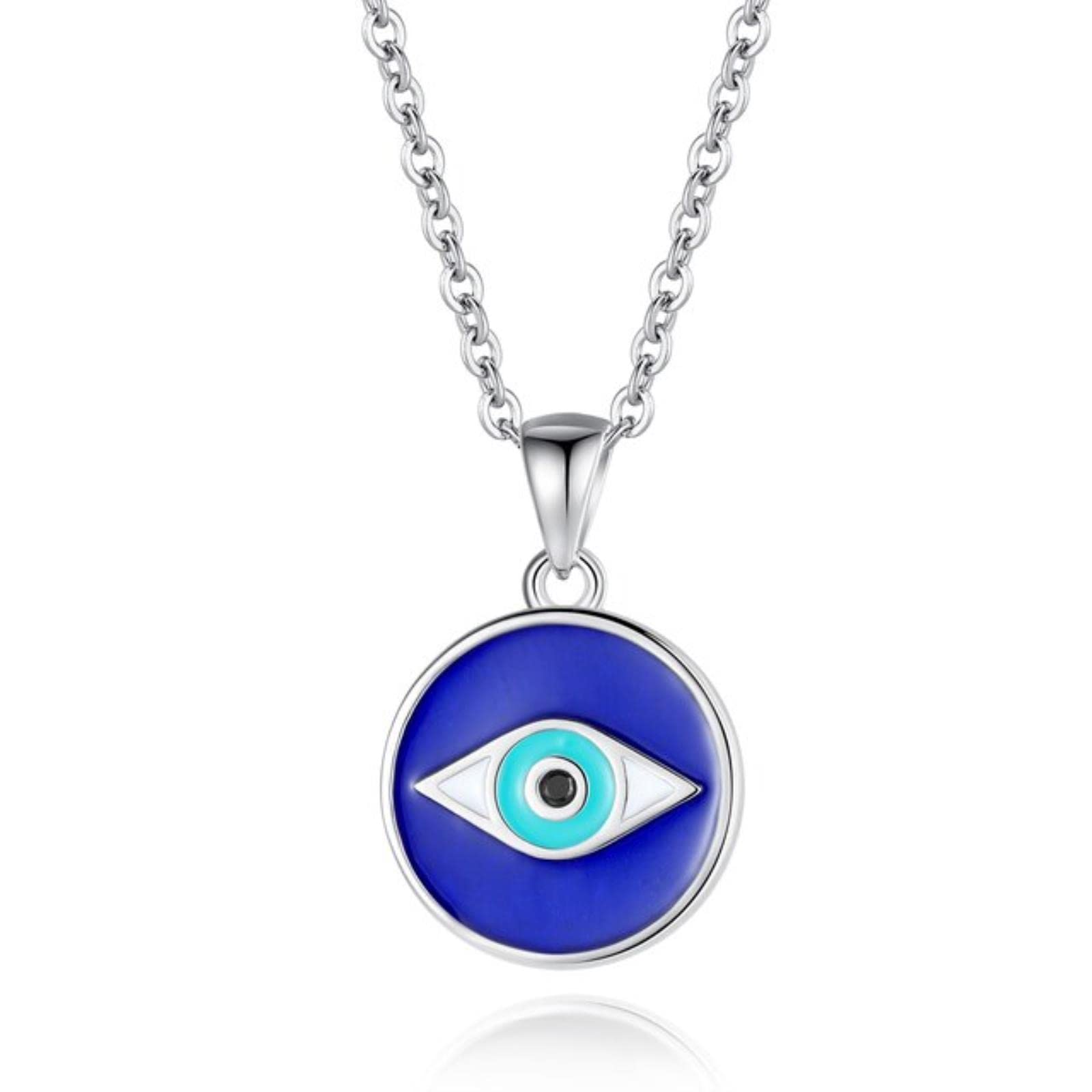 Collares de Plata de Ley 925 de la Suerte del Mal de Ojo para Mujer con circonita cúbica de Cristal, Collar de Cz de Ojo Azul, joyería turca