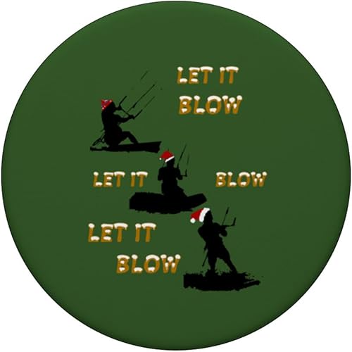 Miniatura 3 de Festive Christmas Seasonal Holiday Kitesurfing 2 PopSockets Standard PopGrip