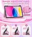 Zonefoker Case for iPad 11th Generation (A16) 11-inch 2025, for 10th Generation 10.9'' 2022, PU Leather iPad 11/10 th Gen Cover with Multi-Angle Viewing, Pencil Holder, Pocket Design, Marble Pink