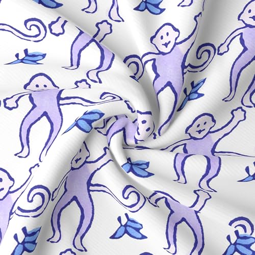 Image of Ammiko Womens Pajamas Set Y2k Loungewear Pajama Button Down Top and Shorts Monkey Beach Short Sleeve Sleepwear Preppy