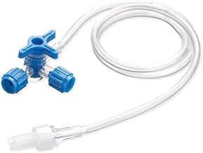 Rubinetti a 3 vie (25 pezzi) per Infusione, Lipido Resistente, Con prolunga, Sterili, Confezionati Singolarmente, ABS Trasparente, Dispositivo Medico IIa