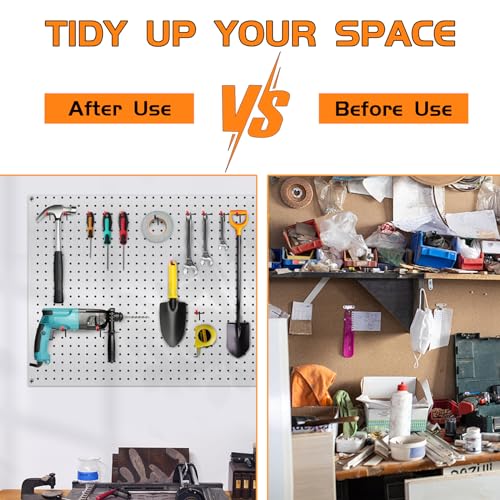 Onsski Pegboard Hooks for Hanging - Peg Board Organizer Accessories Fit New Metal Peg Board Storge Tool 4in 25Pcs by Onsski - Image 2