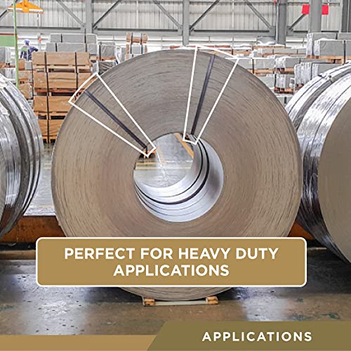 ATERET Steel Strapping, 3/4\" Width, 0.023\" Thick, Core 16 x 3\", Banding 1,705 Feet Length, Metal Band Strapping Banding for Pallet