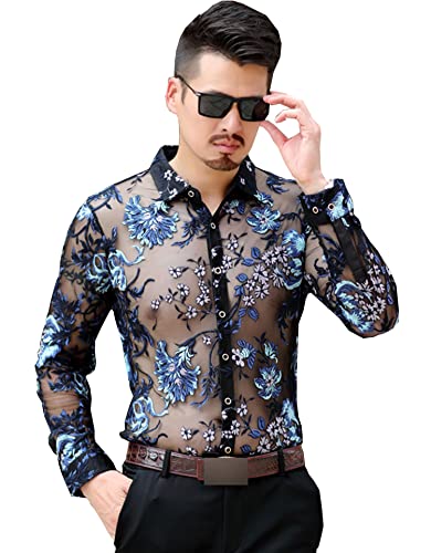 Mens Long Sleeve Casual Leisure Button Down Shirts Tops