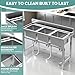 3 Compartment Stainless Steel Utility Sink, 51
