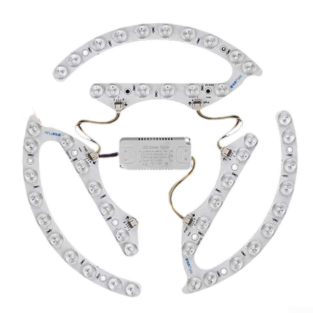 Modulo LED per plafoniera, 72 W/96 W, kit di ricambio dimmerabile con lente ottica, temperatura 3 colori 3000 K-6000 K, installazione magnetica per riparazioni di casa e ufficio (6 pezzi)