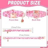 Guiqulai 3 Pack Floral Dog Collars for Small Dogs Pink Dog Collar with Flower Pendant for Girl Female Dogs Adjustable Puppy Collars Pet Collar (9-14.5 inch)