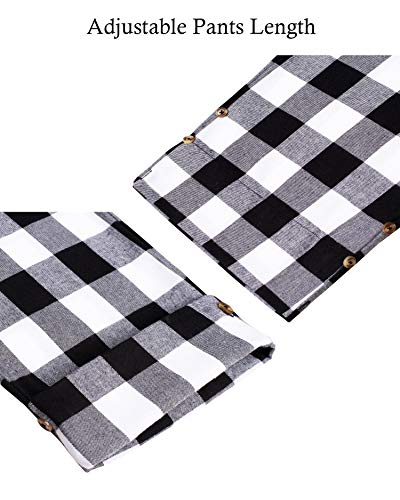 Image of Mens Flannel Pajama Pants Plaid Heavyweight Cotton PJs Bottoms Sleepwear | Soft Cozy with Pockets, Elastic Waistband Drawstring, Adjustable Length, Casual Checkered Lounge Pant, for Home Holiday Daily