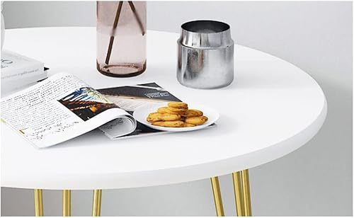 Miniatura 5 de Mesa de Centro - Mesa de centro redonda pequeña con trípode de metal, mesa auxiliar nórdica simple, mesa auxiliar de sofá de mesa de MDF para sala