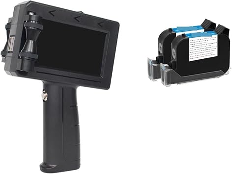 Wide Coding Applications Inkjet Printer Production Date Number Text Logo Expiry Date Label Plastic Carton Handheld Thermal Inkjet Printer Lightweight and ConvenientPrinter and 2 ink